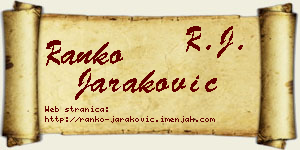 Ranko Jaraković vizit kartica
